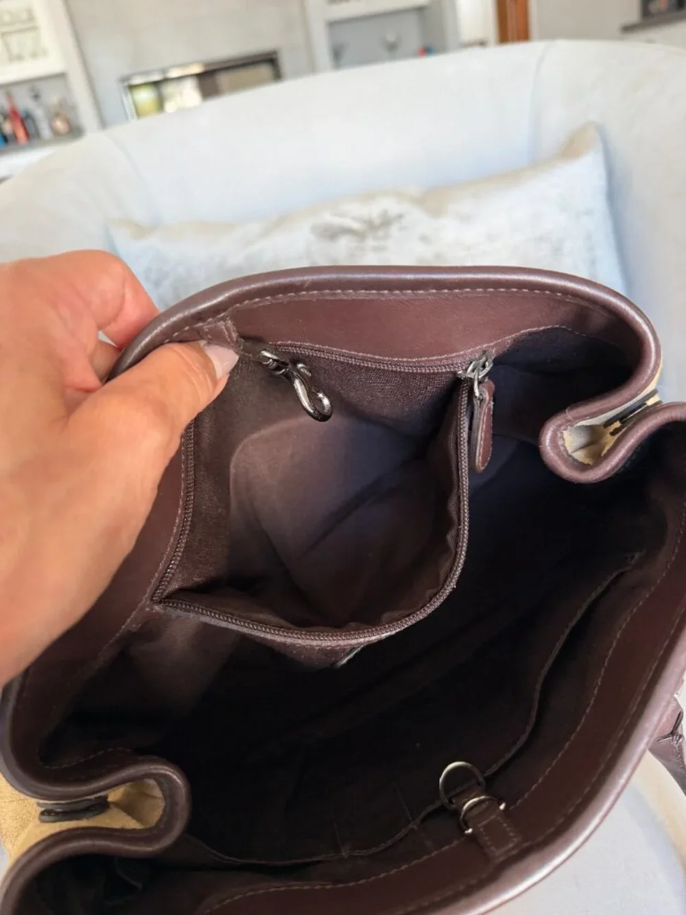 Vintage Y2K Coach Hamptons Suede Satchel
